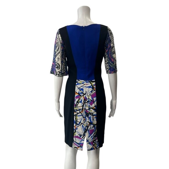 ETRO Blue Multi Geometric Shift Dress size IT 44/8 AS IS - Picture 9 of 13